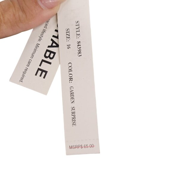 Sharagano Studio Abstract Print A-Line Skirt Size 16 Green Garden Surprise New - Picture 5 of 8